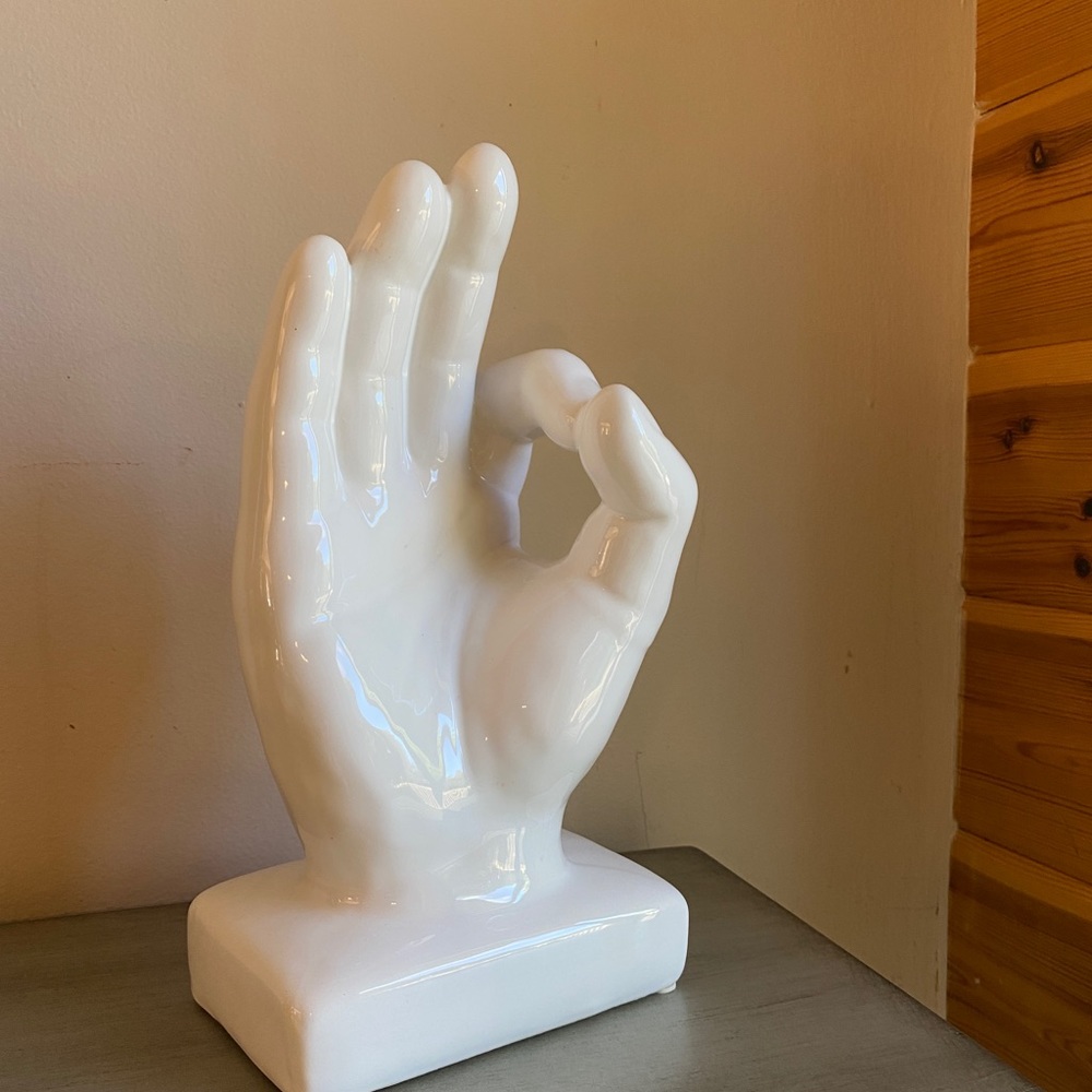 A-OK ceramic hand sculpture